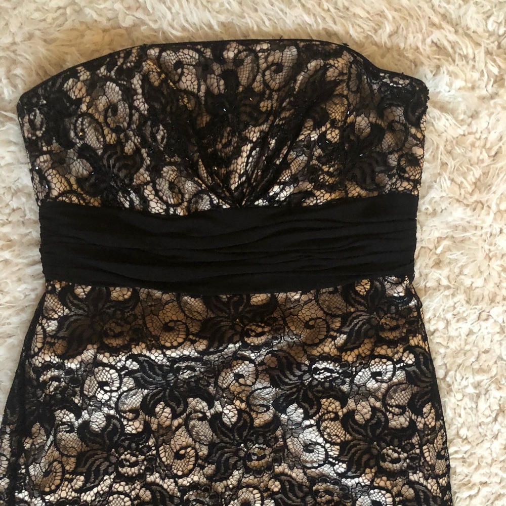Strapless evening dress